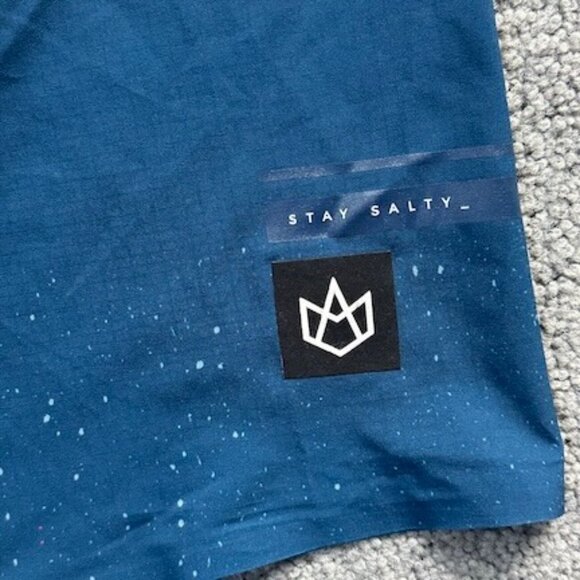 Manera Stay Salty Squareflex Boardshorts - blue with white speckles-Size 30 NWOT - Picture 2 of 7